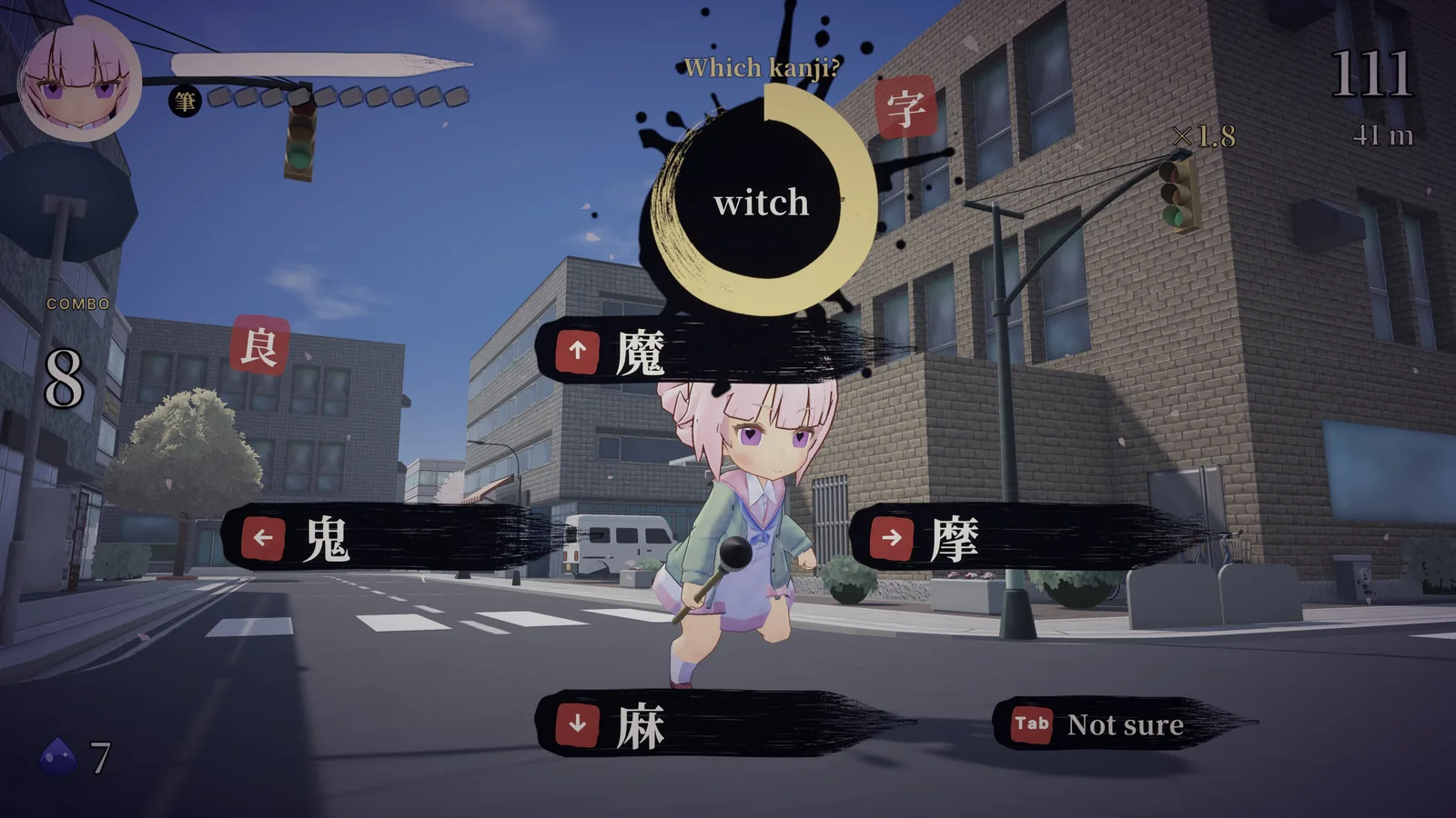 Quel kanji signifie « sorcière » ? Quatre kanji en réponse, en pleine course