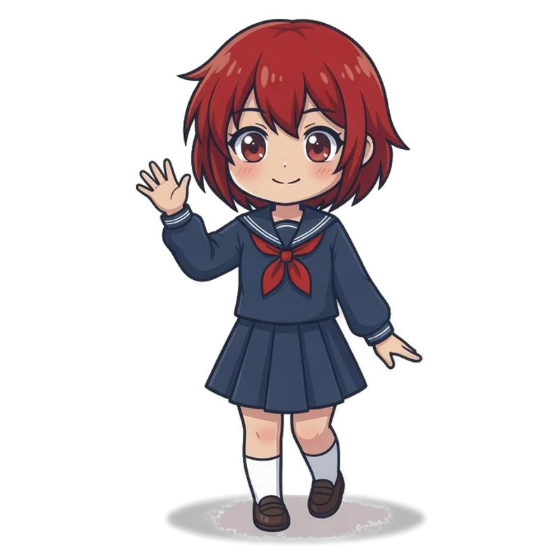 Yuno-chan, maskot Jepang.org, menyapa di beranda